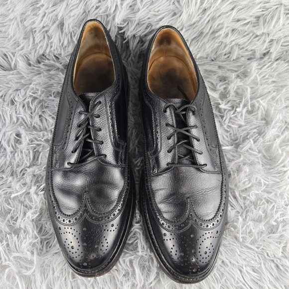 Florsheim 623843 Royal Imperial Mens 8 Black V Cleat Kenmoore Wingtip Dress Shoe - Picture 3 of 13